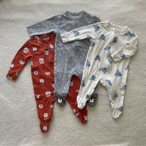 BUNDLE of Zip-Up Footie Pajamas